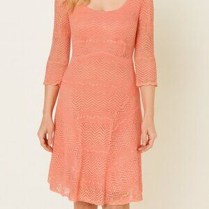 Chris McLaughlin Peach Lace Fit & Flare Dress – Fully Lined – Size 10 (EUC)